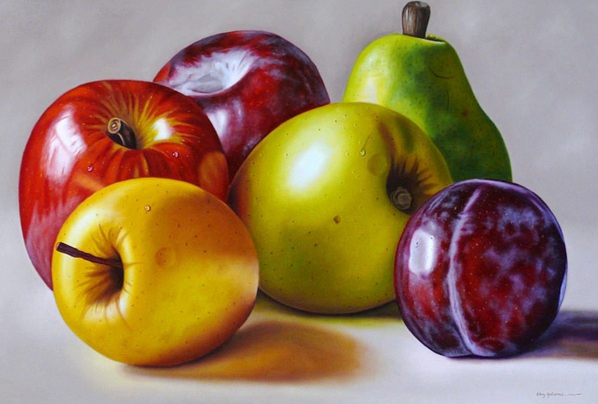 Чудесные фрукты - слива, груши, яблоки - оригинал