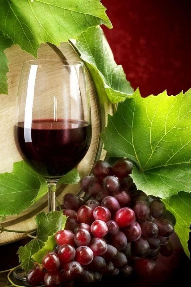 Виноградное вино - вино, ягоды, виноград, бокал - оригинал