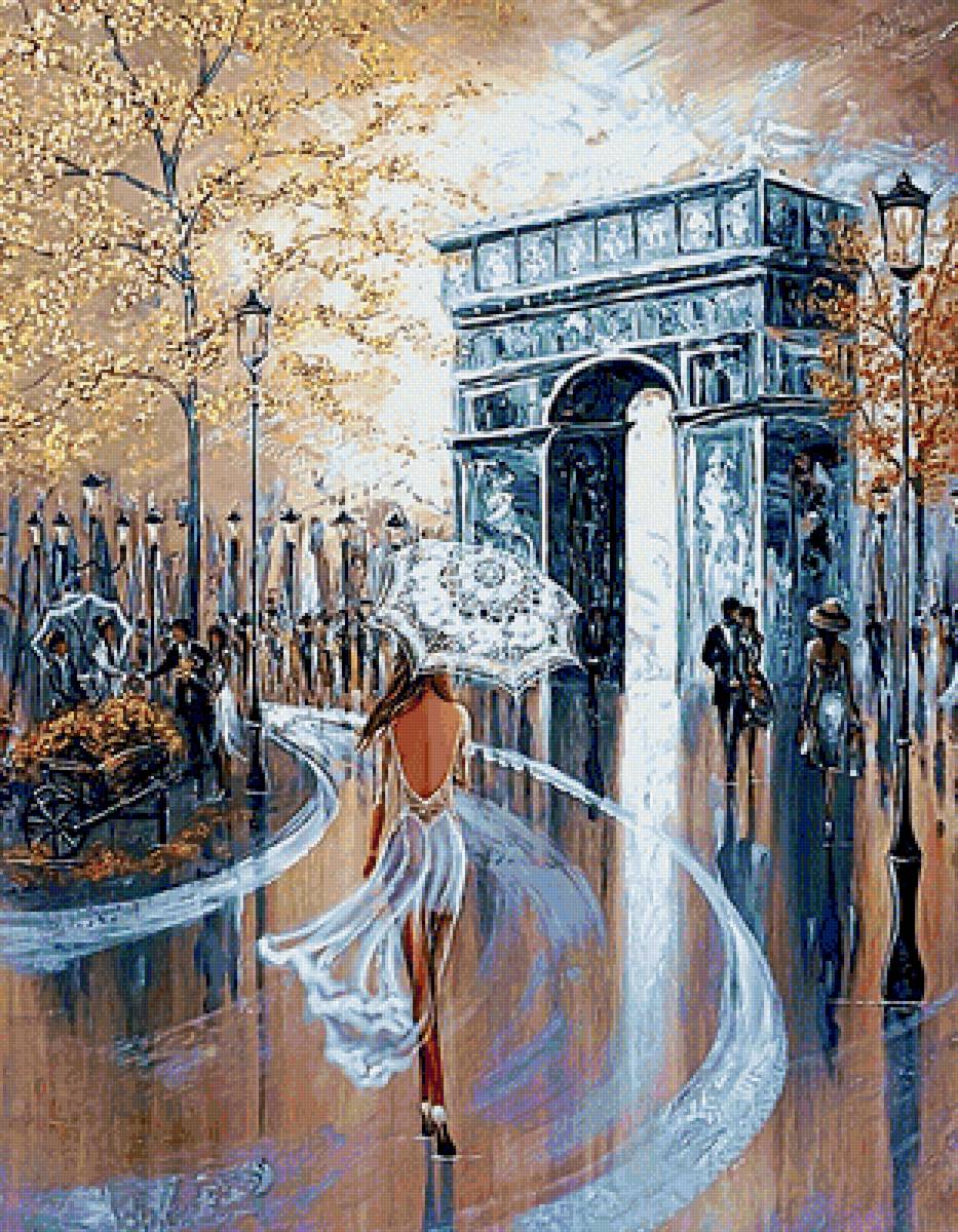 №2040389 - осень, люди, девушка, арка, дождь - предпросмотр