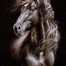 Схема вышивки «Вороной конь»