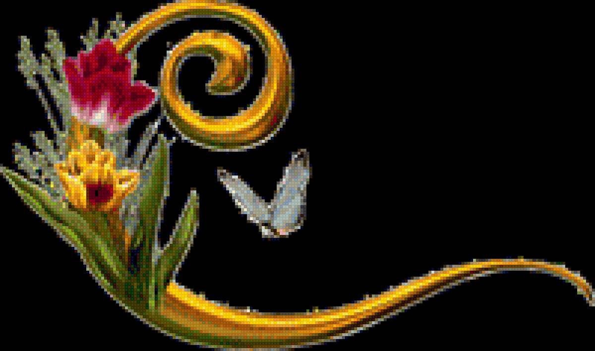 Алфавит с цветами - цветы, английский, абетка, алфавит - предпросмотр