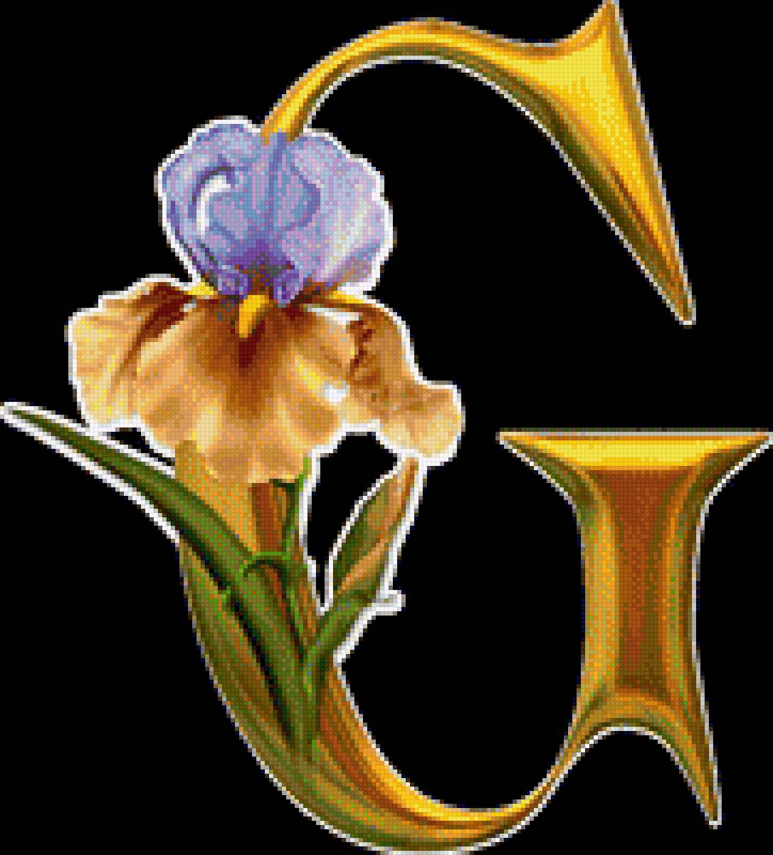 Алфавит с цветами - алфавит, цветы, абетка, английский - предпросмотр