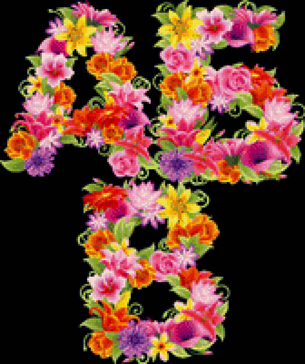Алфавит с цветами - цветы, абетка, алфавит - предпросмотр