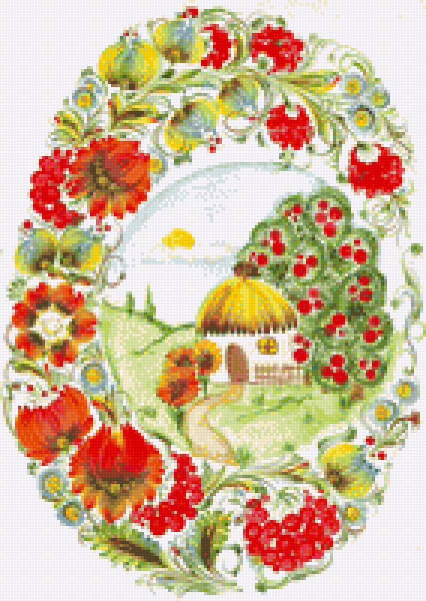 Буква О, будинок - хатка, народные промыслы, будинок буква о, розпис - предпросмотр