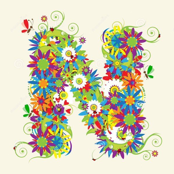 Алфавит с цветами - цветы, абетка, английский, алфавит - оригинал