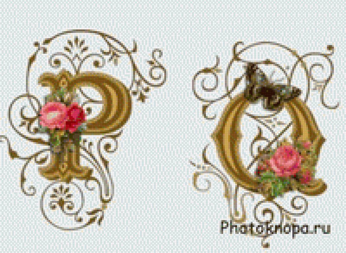 Алфавит с цветами - цветы, абетка, алфавит, английский - предпросмотр