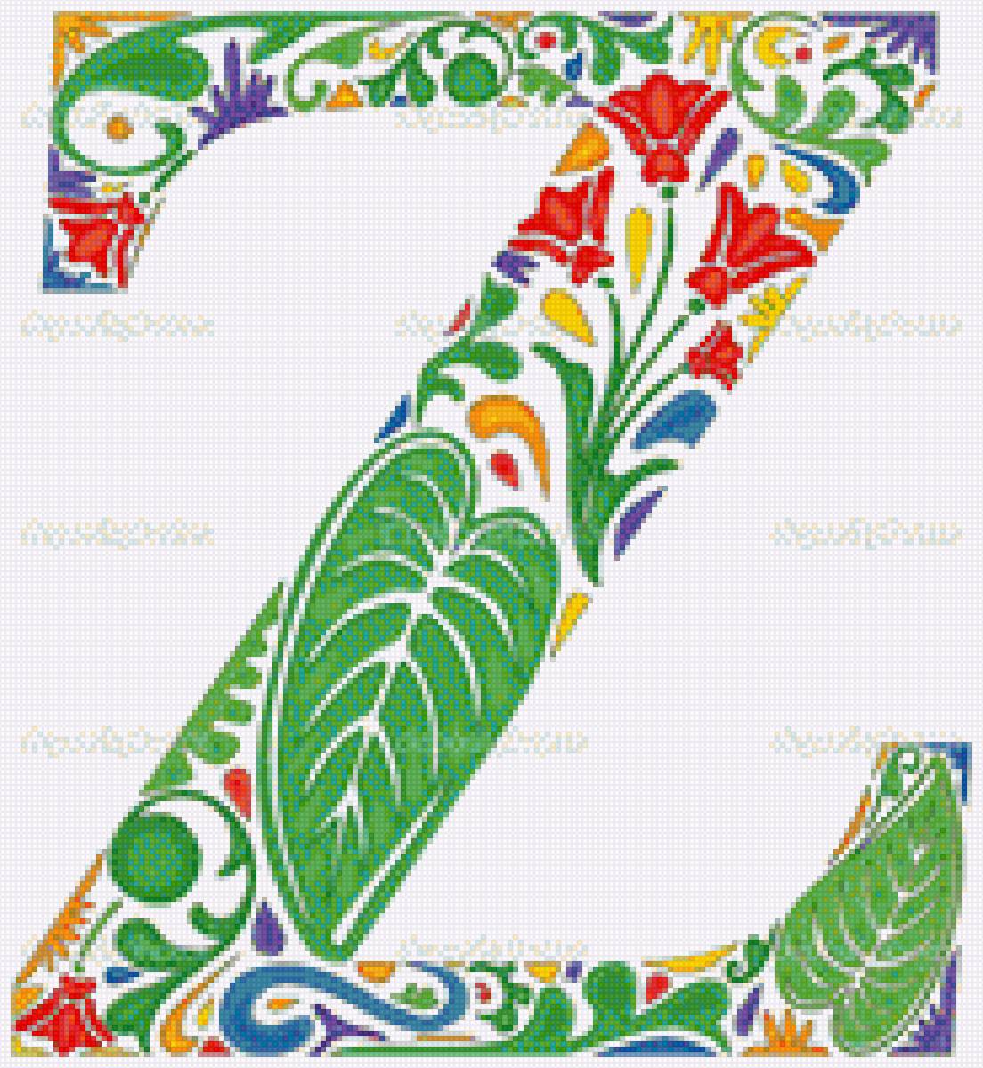Алфавит с цветами - абетка, цветы, английский, алфавит - предпросмотр