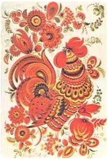 Петрековка петух - петрековка, роспись, петух, рисунок - оригинал