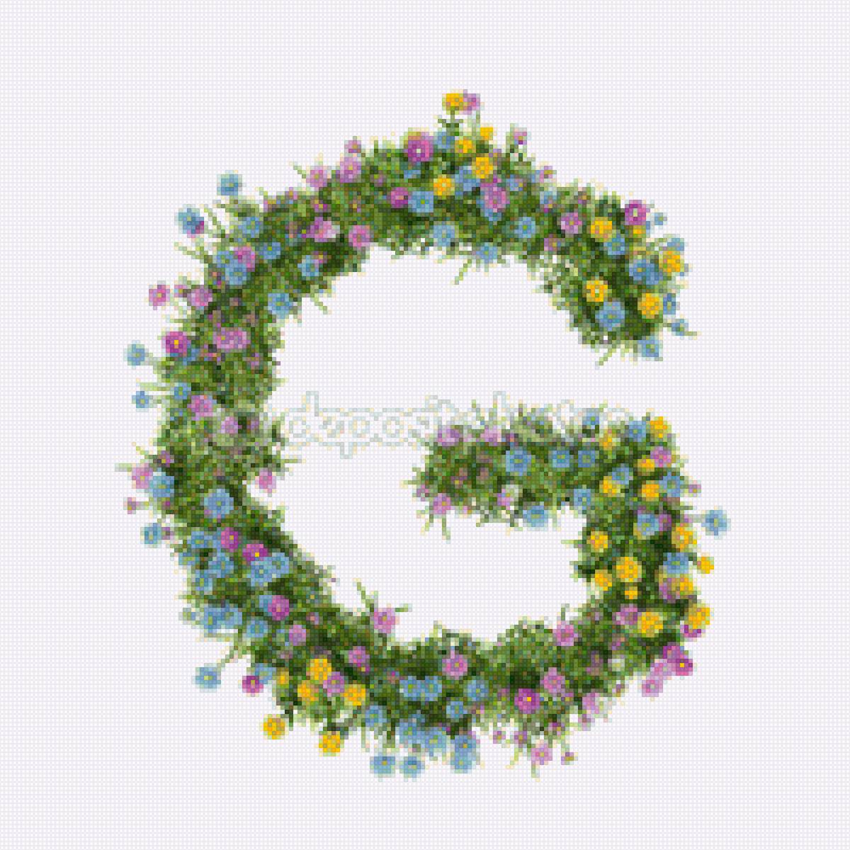 Буква G, цветы - цветы, g, оформление, буква - предпросмотр