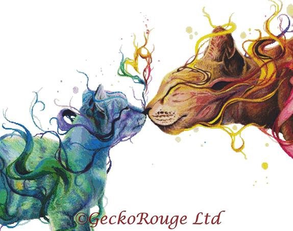 Кошачьи поцелуи - встреча, домашние любимцы, поцелуй, животные, кошка - оригинал