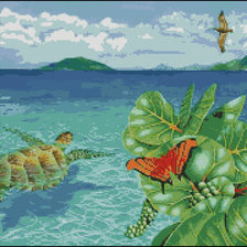 Схема вышивки «Море»