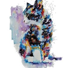 Схема вышивки «Радужный котик»