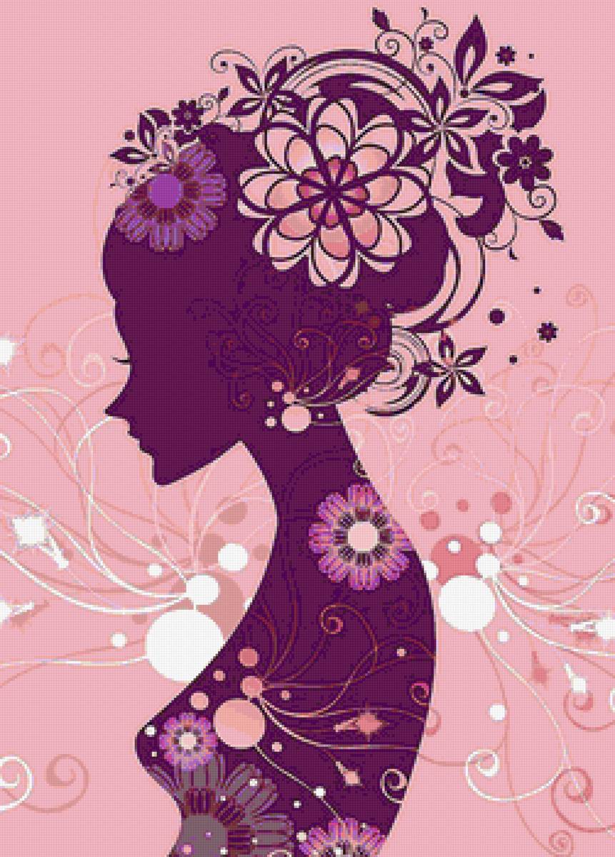 Женский образ - цветы, образ - предпросмотр