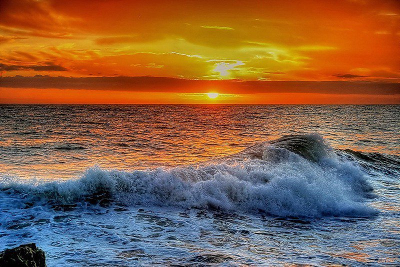 Закат на море - море, закат, пейзаж - оригинал