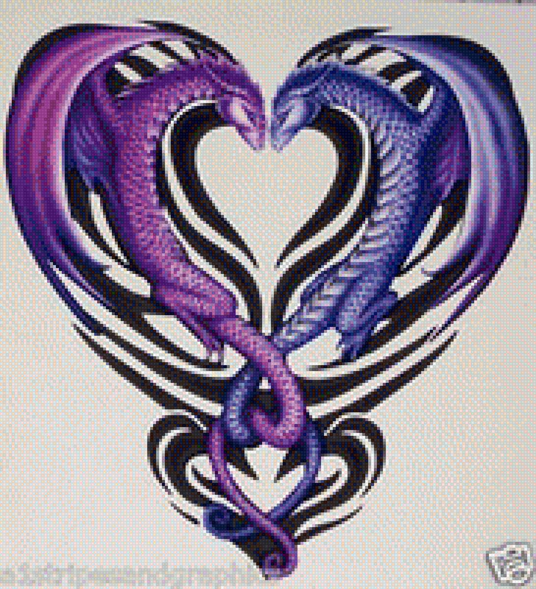 Дракон фиолетовый - дракон, картина, фиолетовый, фантастика - предпросмотр