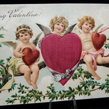 Оригинал схемы вышивки «Валентинка с ангелочками» (№2042652)