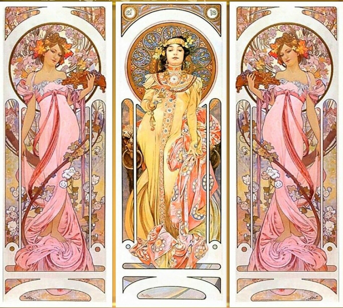 Сезоны - трио, девушки, картина, сезоны - оригинал