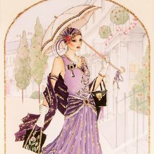 Оригинал схемы вышивки «Дама с зонтиком» (№2042669)