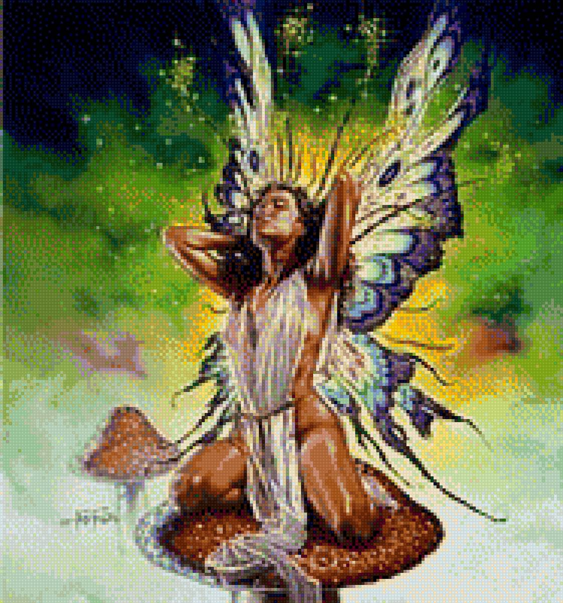 Бабочка - дива - образ, картина, фентези, дива, бабочка, девушка - предпросмотр