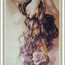 Оригинал схемы вышивки «Волосы с цветами» (№2042772)