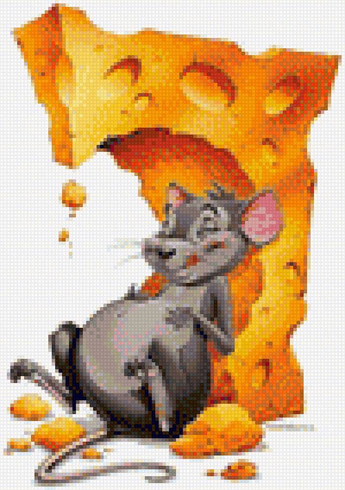 Мышь и сыр - мышь, символ года, сыр - предпросмотр