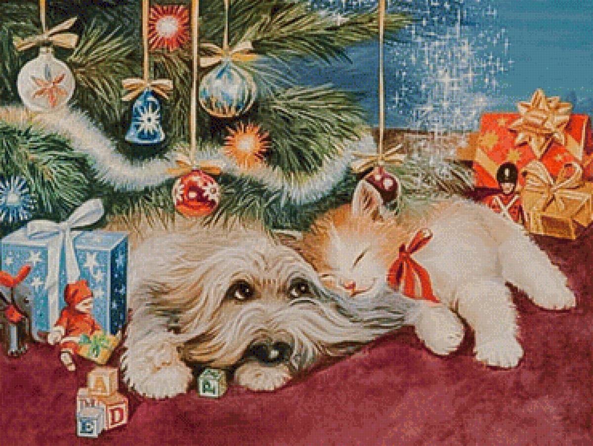 Waiting and Wondering. - jess hager paintings.scenarys.christmas.animals. - предпросмотр