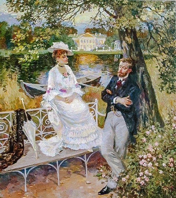 Confessions. - vladimir pervuninskiy painter.scenarys.people.flowers and garden - оригинал