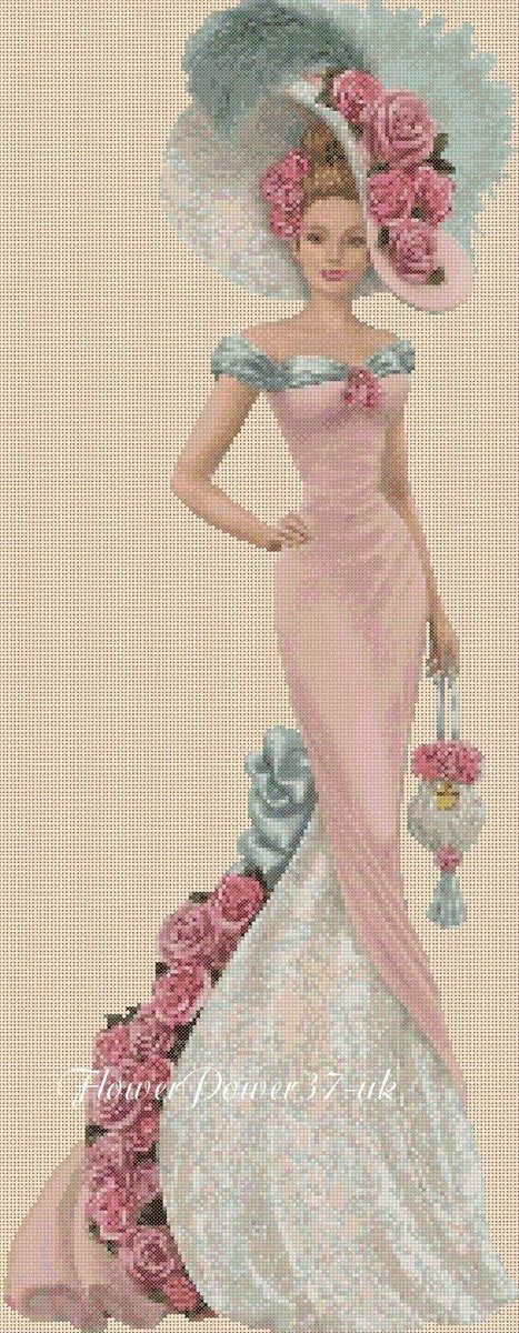 Леди - ретро, картина, образ, женщина, девушка, леди, открытка - оригинал