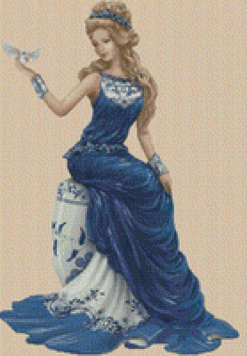 Леди - женщина, картина, леди, девушка, ретро, открытка, образ - предпросмотр