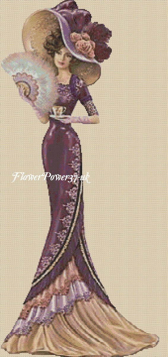 Леди - ретро, женщина, леди, образ, картина, девушка, открытка - оригинал