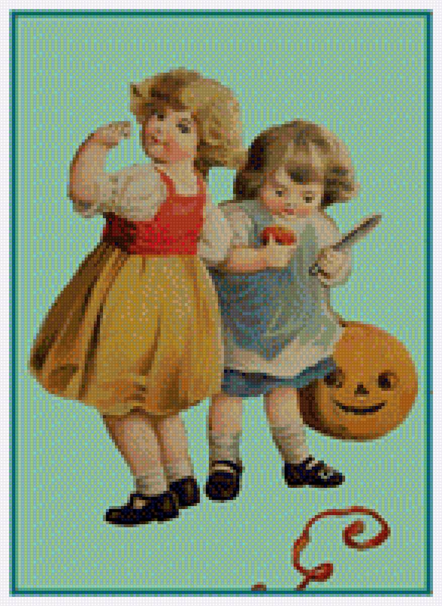 Хллоуин - дети, образы, тыква, праздник, хеллоуин, костюмы - предпросмотр