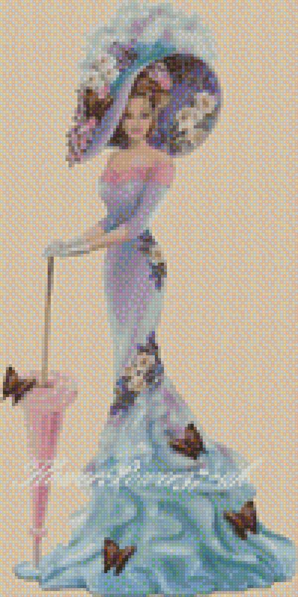 Леди - образ, картина, ретро, леди, девушка, открытка, женщина - предпросмотр