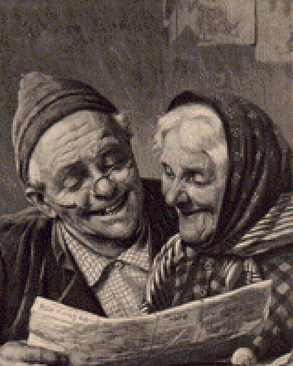 Почитаем вместе - картина, старики, старость, бабушки и дедушки, чтение - предпросмотр