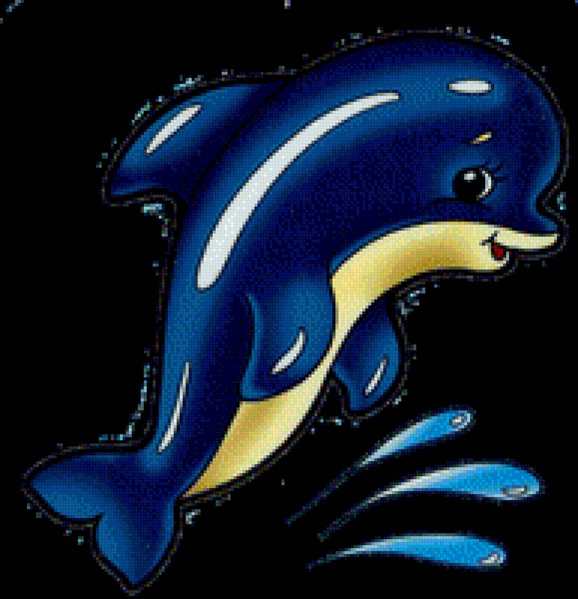 Дельфиненок - дельфин, картинка, млекопитающее, море - предпросмотр