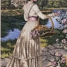 Схема вышивки «Дама в саду»