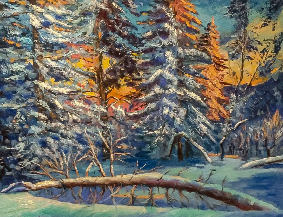 Taiga in Winter Decoration. - landscapes.snowscapes. - оригинал