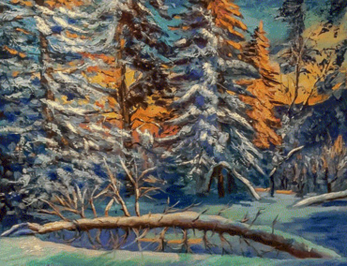 Taiga in Winter Decoration. - landscapes.snowscapes. - предпросмотр