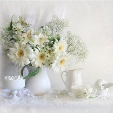 Оригинал схемы вышивки «Белые цветы» (№2043975)