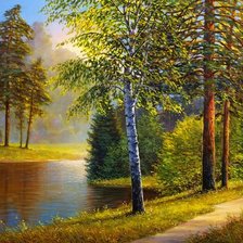 Схема вышивки «пейзаж»