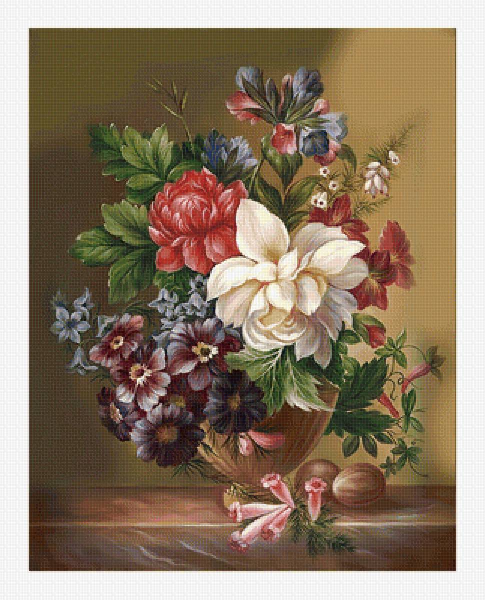 Букет. - букет, цветы, живопись - предпросмотр