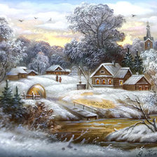 Схема вышивки «зима»