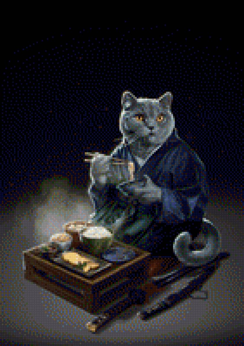 Кот самурай - самурай, фото, кот, картинка, домашние любимцы - предпросмотр