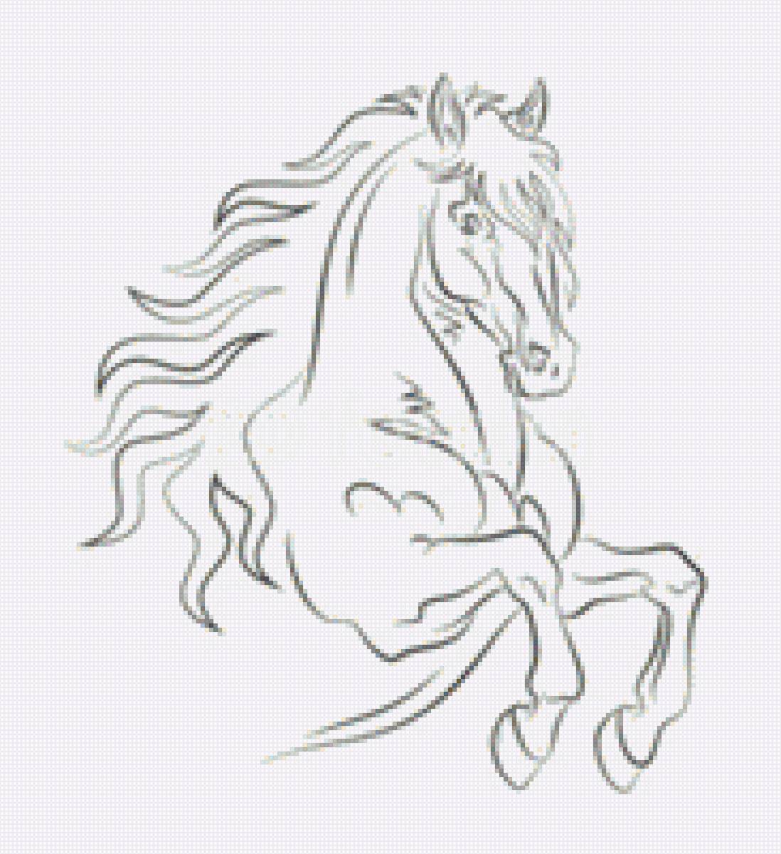 Конь тень - конь, картина, животные, лошади - предпросмотр