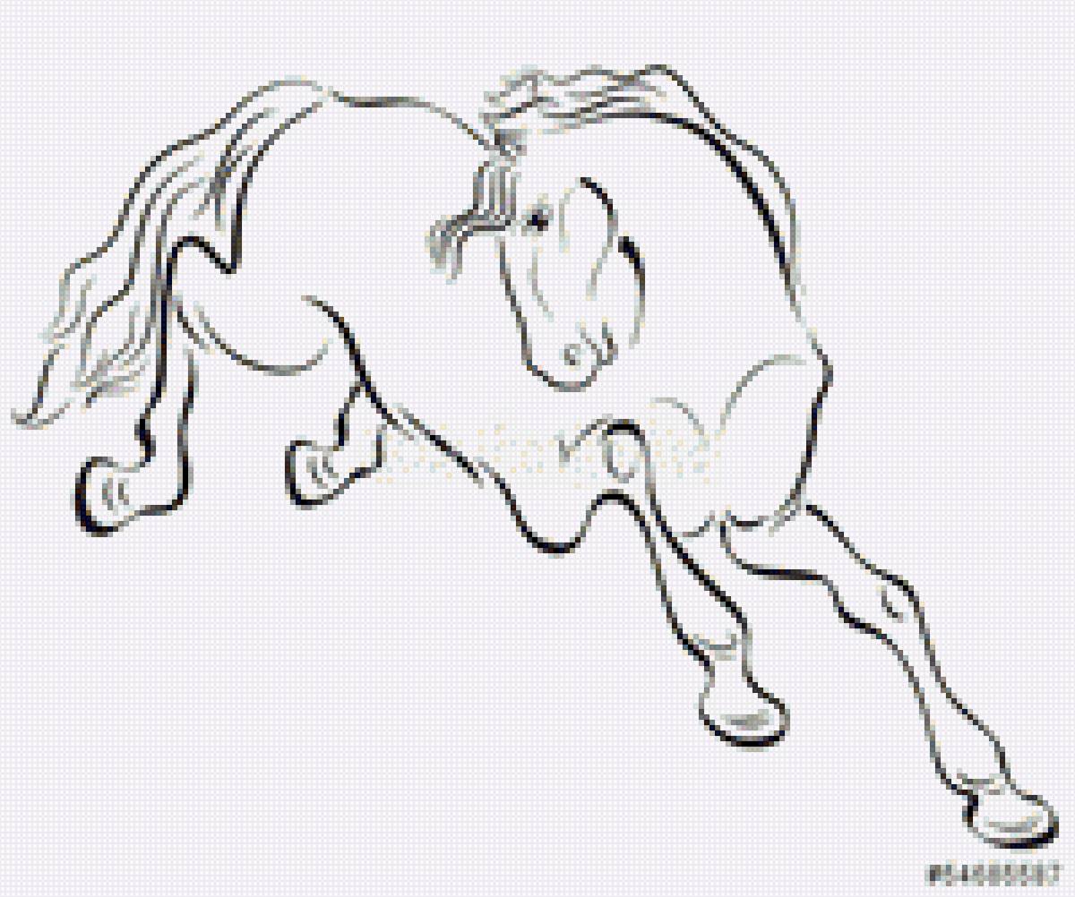 Конь тень - лошади, животные, картина, конь - предпросмотр