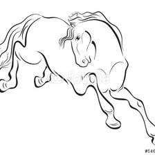 Оригинал схемы вышивки «Конь тень» (№2045077)