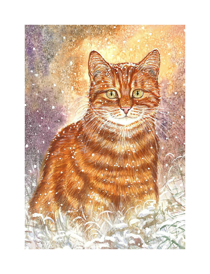 Кот. - снег, кот, животные, кошка, живопись - оригинал
