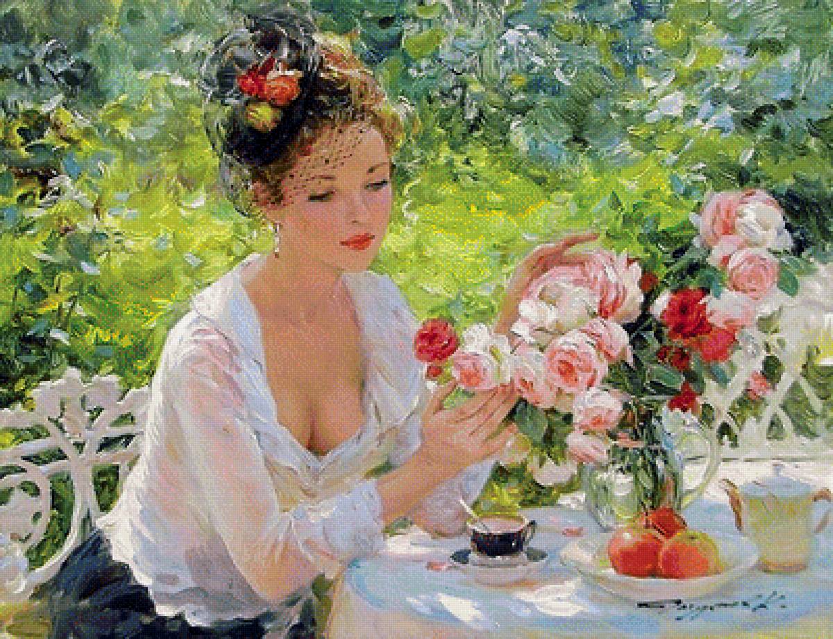 Мечта - девушка, цветы - предпросмотр