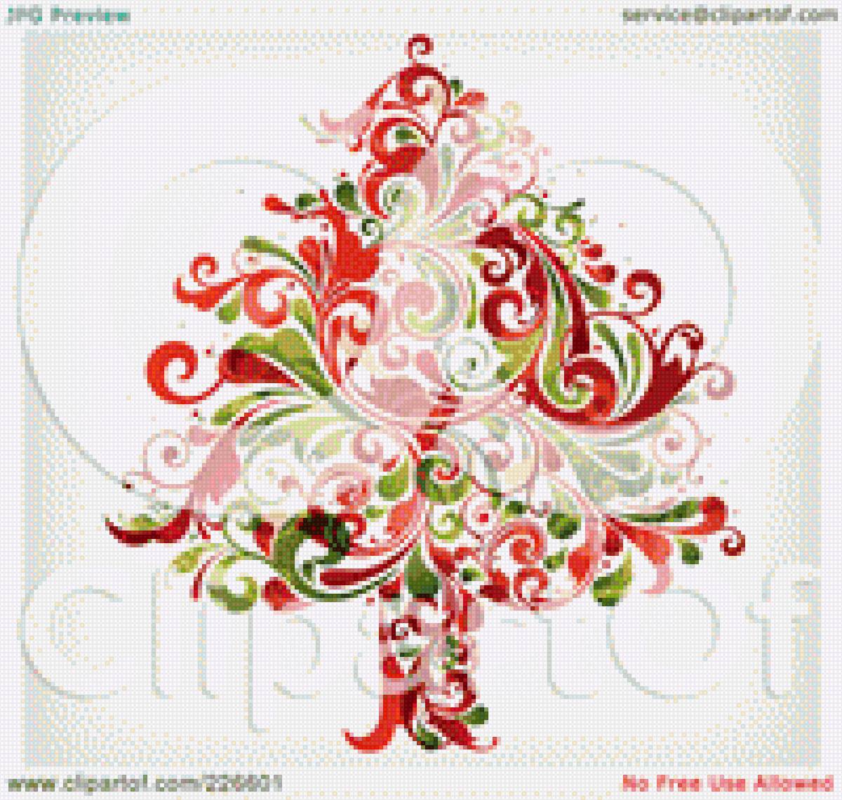 Ёлка - орнамент, оформление, елка, радужная, картина - предпросмотр