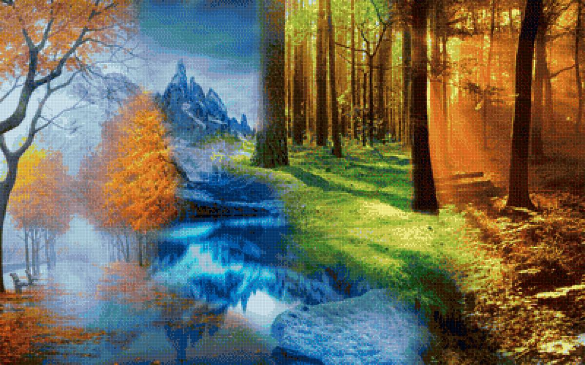 Времена года - Лес - лес, времена года, сезоны, природа - предпросмотр