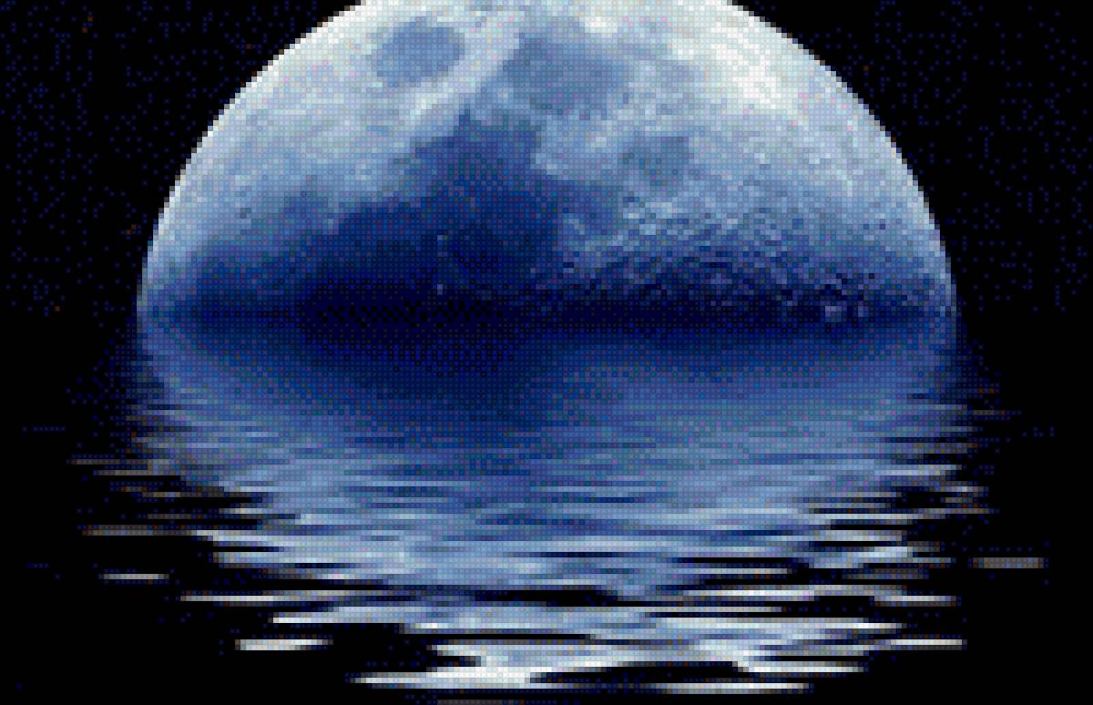 Луна и космос - луна, небо, планеты, космос, фото, картина - предпросмотр